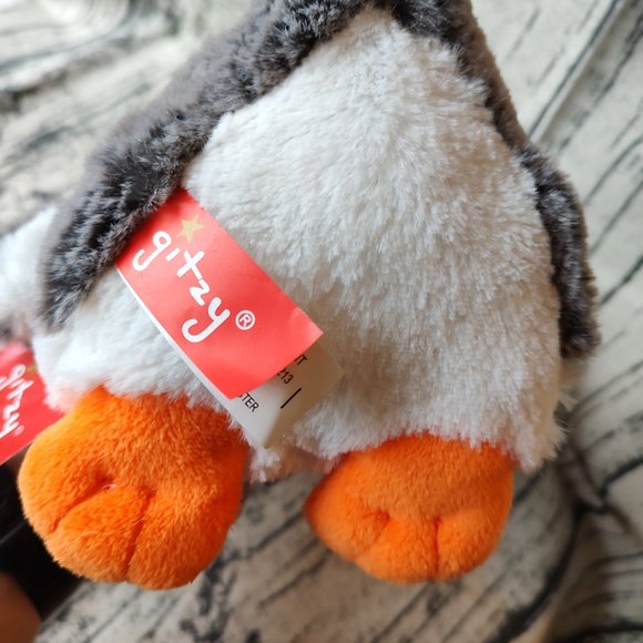 Gitzy Penguin Plush Stuffed Animal Toy Scarf winter NWT 11" - Picture 4 of 7
